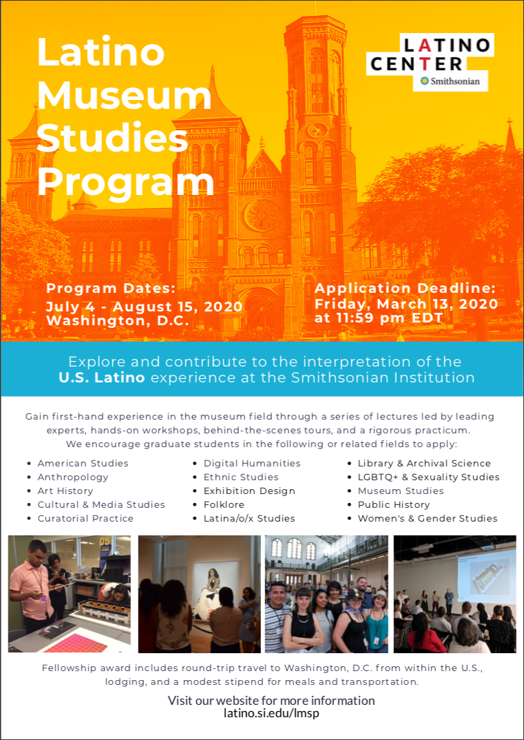 Smithsonian Latino Museum Studies Program 2020 Flyer