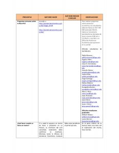 Imagen de tabla que contiene los servicios ofrecidos durante el proceso de matrícula